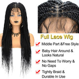 Knotless Twist Braided Full Lace Wig